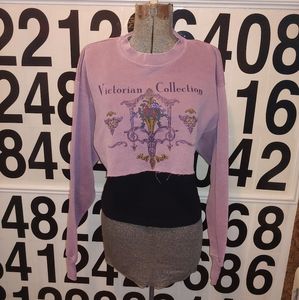 Vintage 90s Victorian Collection Cropped Sweatshirt Top